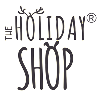 Logo of The Holiday Shop with a stylized 'H' and 'O' resembling antlers on a white background.