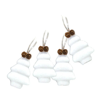 Fluffy Tree Ornaments - White Hanging Tree Ornaments The Holiday Shop