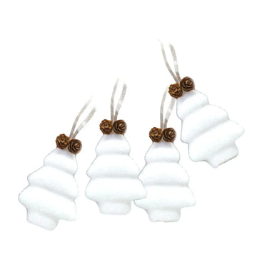 Fluffy Tree Ornaments - White Hanging Tree Ornaments The Holiday Shop