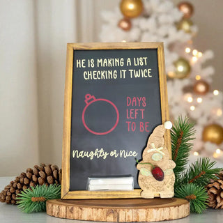 Naughty or Nice - Hanging Wooden Frame The Holiday Shop