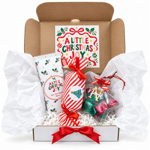 Chocolate star Christmas gift box with cracker and personalised treat bar