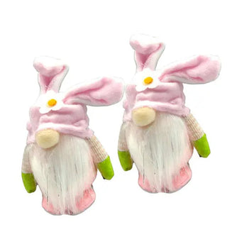 pink egg gnome with bunny ears and carrot