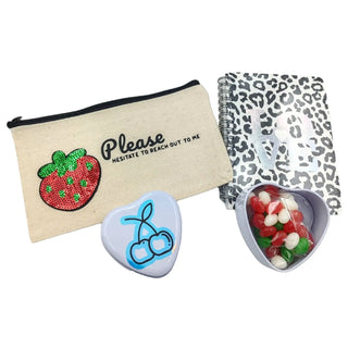 Berry-themed gift set with pink and purple packaging, ideal for fruity gift lovers on a white background