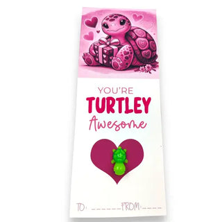 greenTurtle on a heart with a valentines message