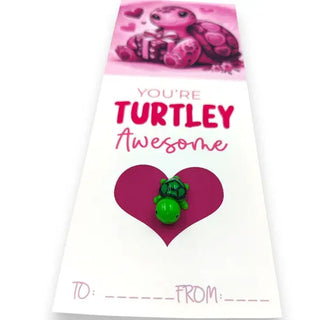 greenTurtle on a heart with a valentines message