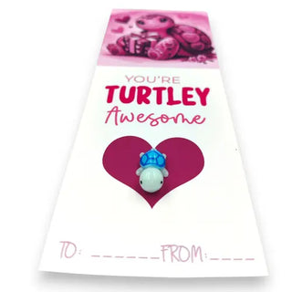 Blue Turtle on a heart with a valentines message
