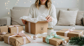 Woman Opening boxes of gifts