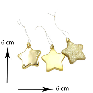 Gold 3D Star Hanging Christmas Ornament - Set of 3 The Holiday Shop