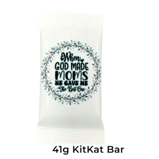 KitKat bar with a decorative message on a white background