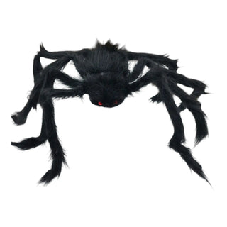 Black spider decoration on a white background