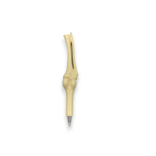 Pen with a unique design resembling a bone on a white background