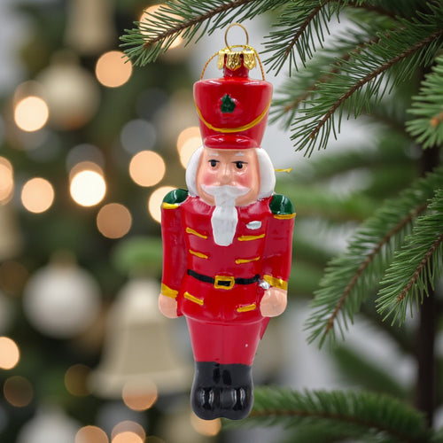 Red and gold nutcracker Christmas tree ornament hanging décor