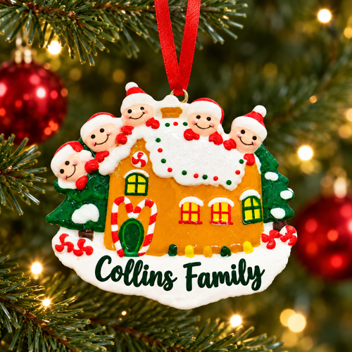 Gingerbread-themed Hanging Tree Ornament (Style 5) The Holiday Shop
