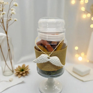 Dried fruit snack gift shaped like wings with elegant packaging