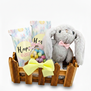 Easter Bunny Gift Basket with Chocolate Eggs