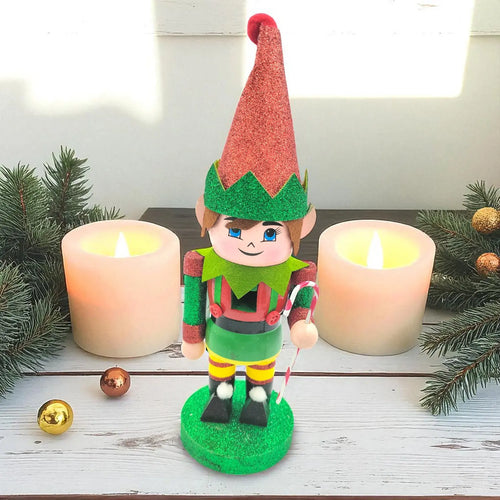 Wooden Christmas Elf Nutcracker Figurine – product photo 2