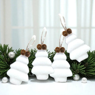Fluffy Tree Ornaments - White Hanging Tree Ornaments The Holiday Shop