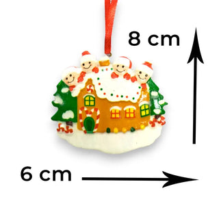 Gingerbread house ceramic hanging ornament