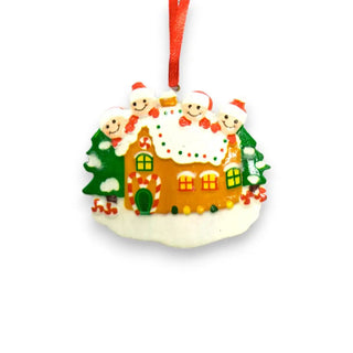 Gingerbread house ceramic hanging ornament