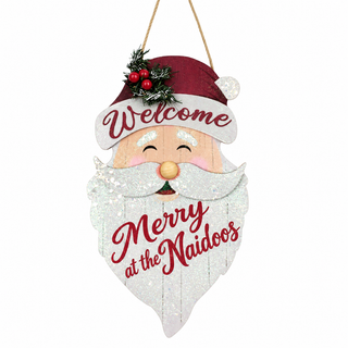 Santa Welcome Sign – Christmas Door & Wall Decoration The Holiday Shop