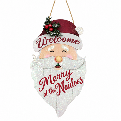Santa Welcome Sign – Christmas Door & Wall Decoration The Holiday Shop