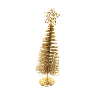 Gold Christmas tree with a star on top