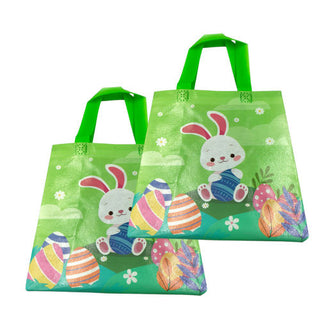 Green Easterhunt Bag with a bunny and eggs