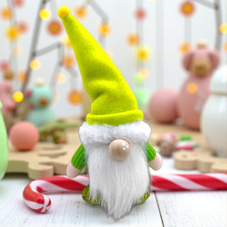 Fluffy Green Gnome – Plush Holiday Decoration