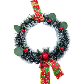 Holly Berry Christmas Wreath – Classic Red Bow