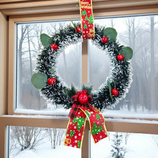 Holly Berry Christmas Wreath – Classic Red Bow