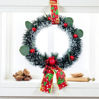 Holly Berry Christmas Wreath – Classic Red Bow