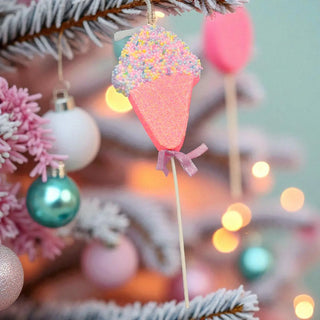 Pink Christmas Decorations - Ice Cream Foam Ornament The Holiday Shop