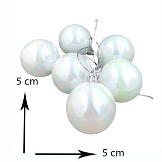 Iridescent Festive Acrylic Baubles Set of 6