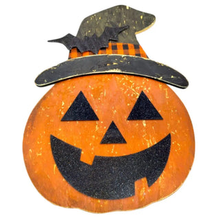 Halloween Wooden Decor Board – Jack-O'-Lantern Design The Holiday Shop