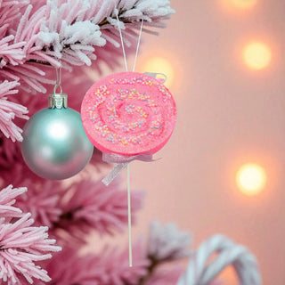 Pink Christmas Decorations - Lollipop Foam Ornament The Holiday Shop
