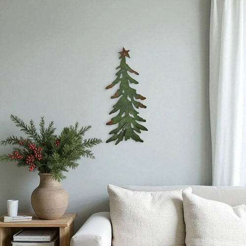 Medium Christmas Metal Tree Hanging Wall Decoration – product photo 1