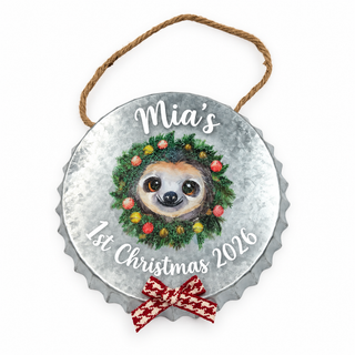 Metal Christmas Tree Hanging Ornament Sloth The Holiday Shop