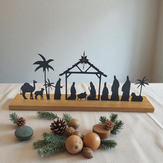 Modern Wooden Nativity Scene The Holiday Shop