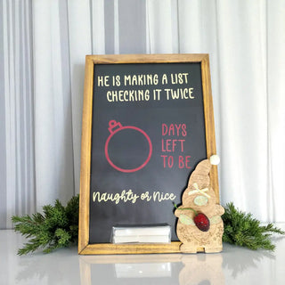 Naughty or Nice - Hanging Wooden Frame The Holiday Shop