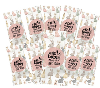 Decorative stickers with bunnies and text on a white background
