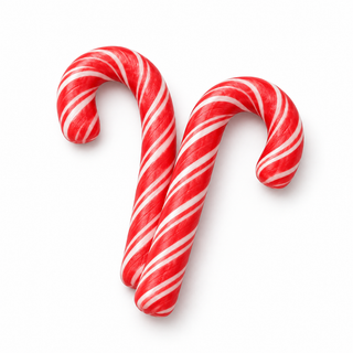 Pair of red and white candy canes