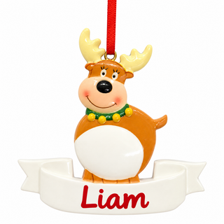 Reindeer-themed Hanging Tree Ornament (Style 1) The Holiday Shop