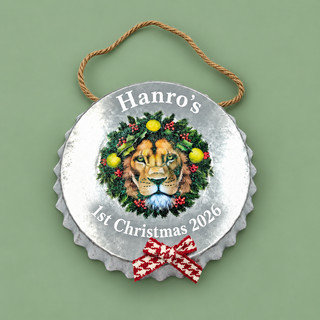 Metal Christmas Tree Hanging Ornament Lion The Holiday Shop