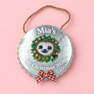 Metal Christmas Tree Hanging Ornament Sloth The Holiday Shop