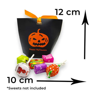 Halloween Pumpkin Treat Bag – Black Party Favour (2pc) The Holiday Shop
