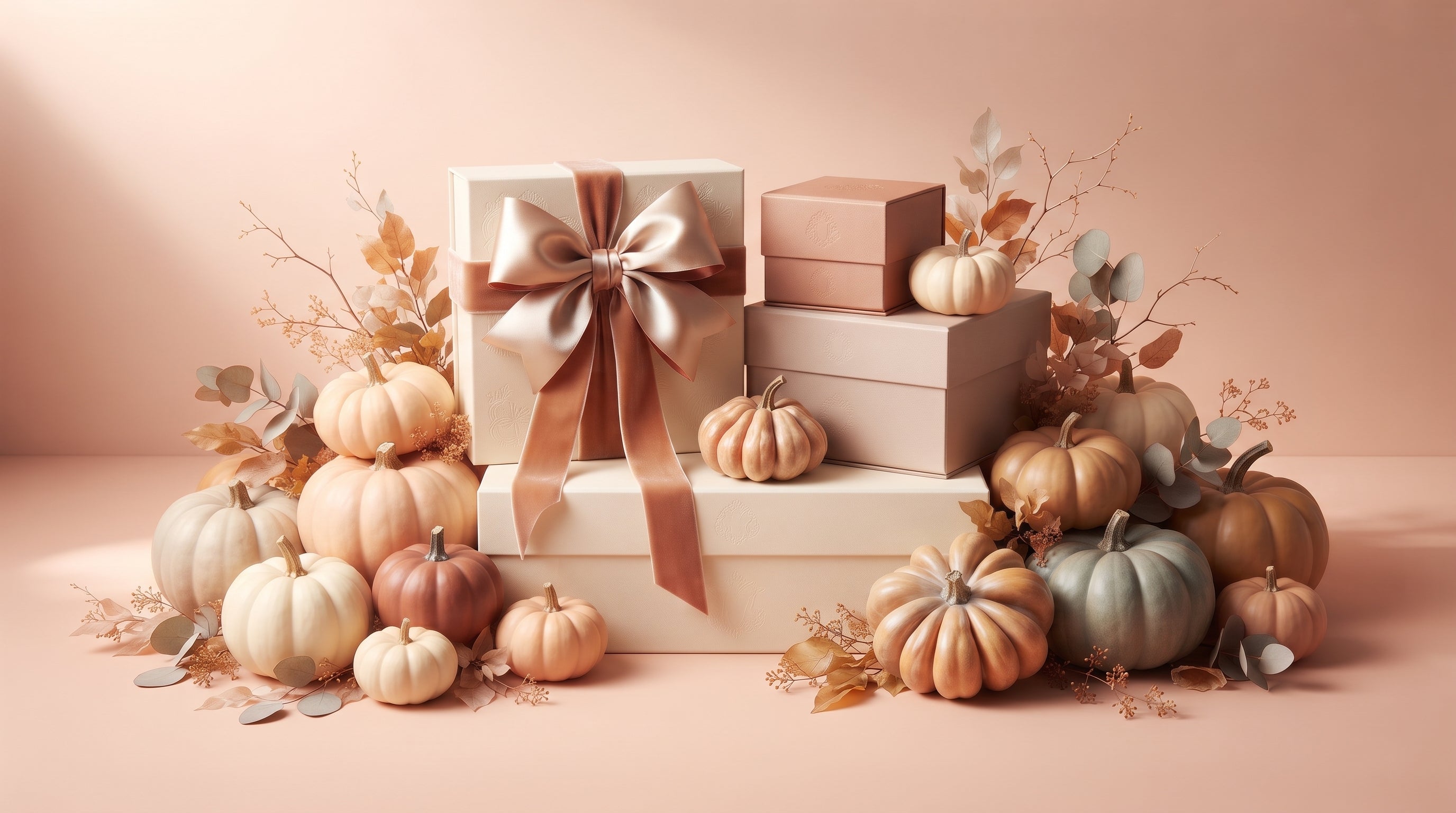 Seasonal gift boxes and autumn décor display, The Holiday Shop South Africa