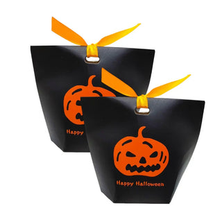 Halloween Pumpkin Treat Bag – Black Party Favour (2pc) The Holiday Shop
