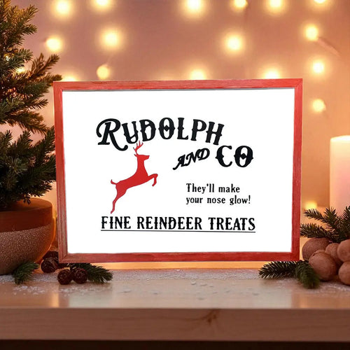 Reindeer Christmas Sign – Festive Seasonal Decoration The Holiday Shop