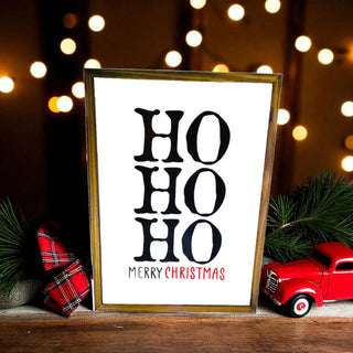Festive “Ho Ho Ho” Christmas Wall Sign The Holiday Shop