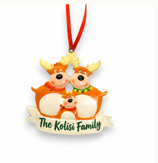 Reindeer-themed Hanging Tree Ornament (Style 3) The Holiday Shop
